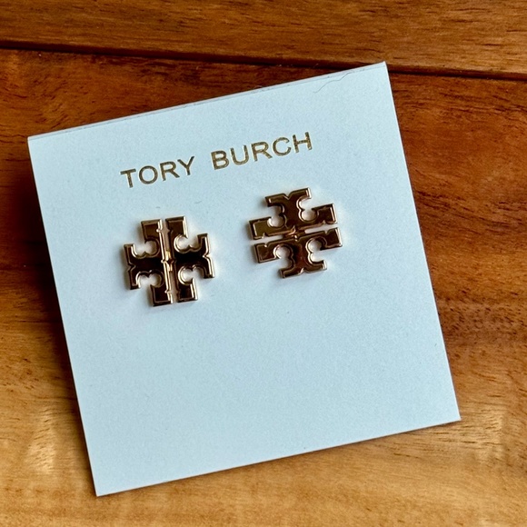 Tory Burch Jewelry - Tory Burch Gold Logo Stud Earrings NWT